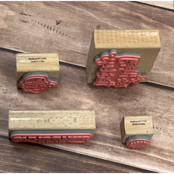 HTF STUDIO G LOT OF 4 HOLIDAY THEMED RUBBER STAMP BY ALISON WONG SANTA SNOWFLAKE - Picture 4 of 6